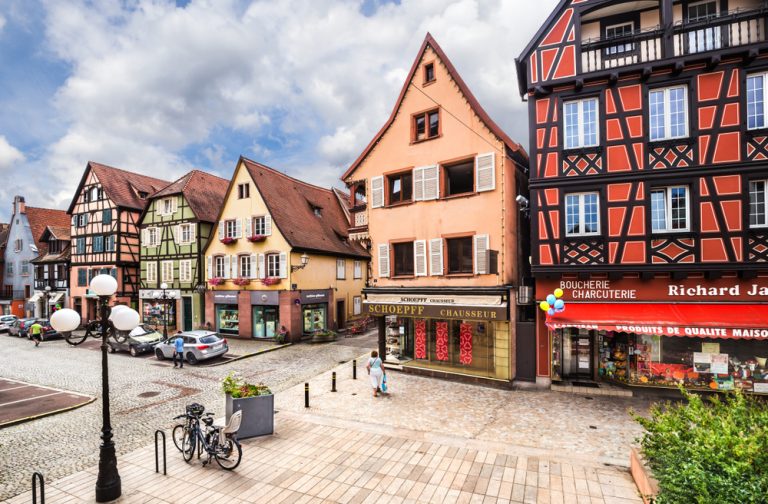 Selestat,,France,-,July,06,,2019:,Beautiful,Half-timbered,Houses,In